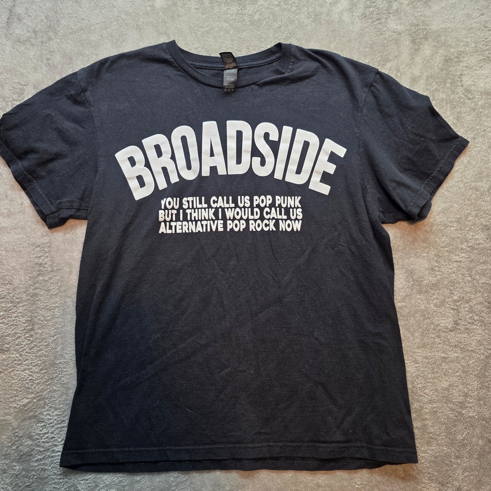Broadside Shirt Mens M Black Pop Punk Alternative Rock Graphic T-Shirt Band